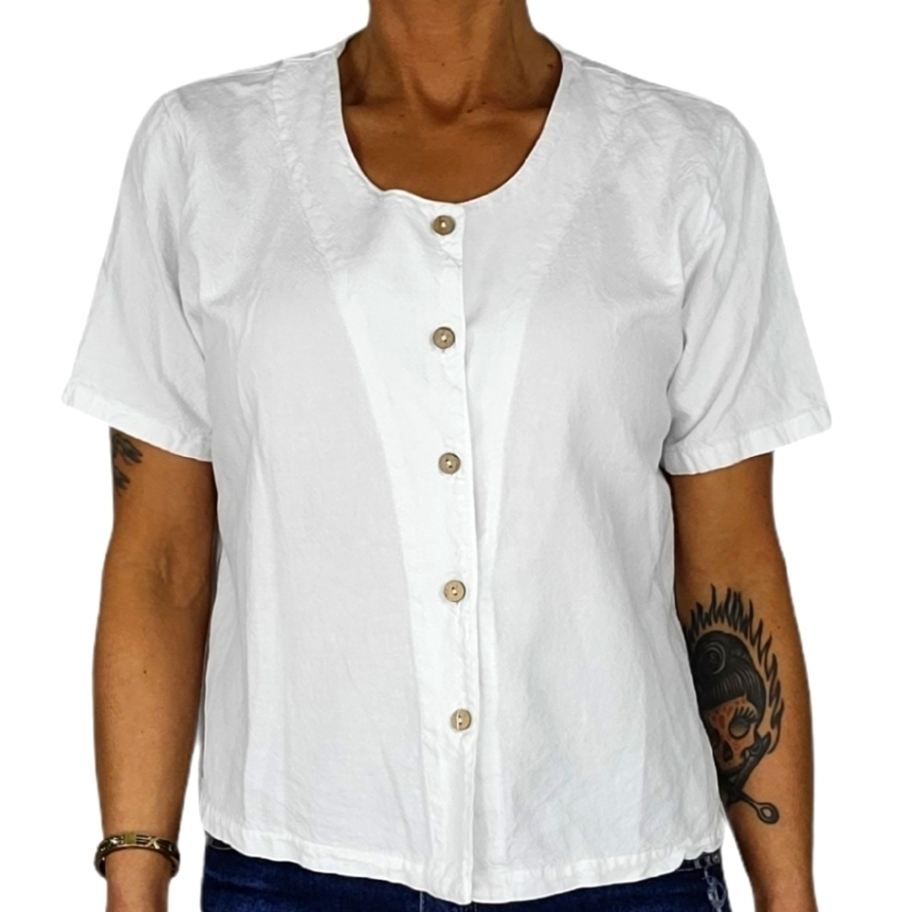 Sea Breeze of California Cotton Shirt Small White
